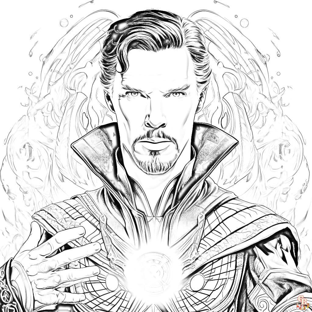 Printable DR Strange coloring sheets