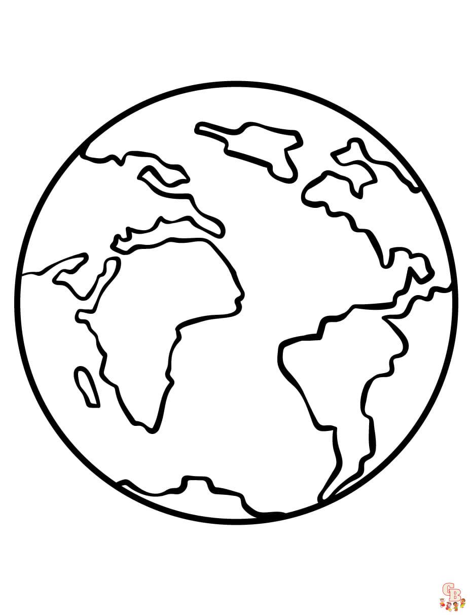 Printable Earth coloring sheets