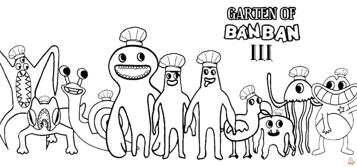 Printable Garten Of Banban 3 coloring sheets