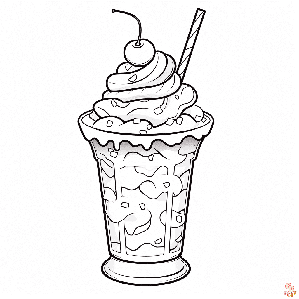 Printable Milkshake coloring sheets