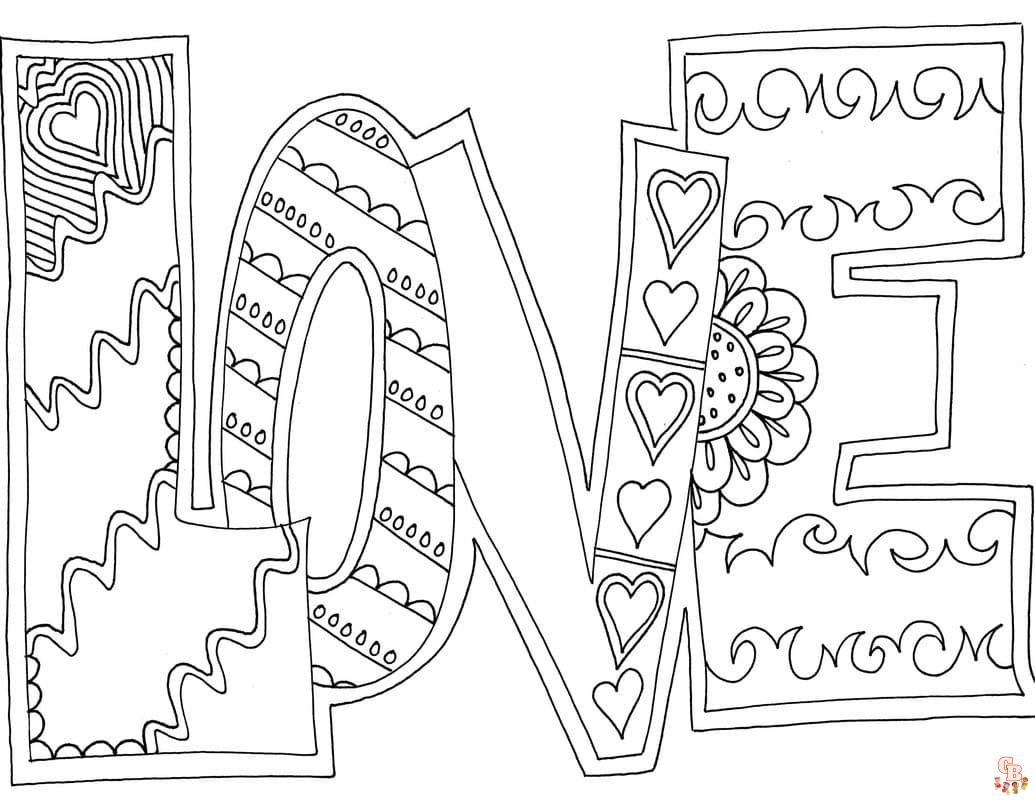 Printable Word coloring sheets