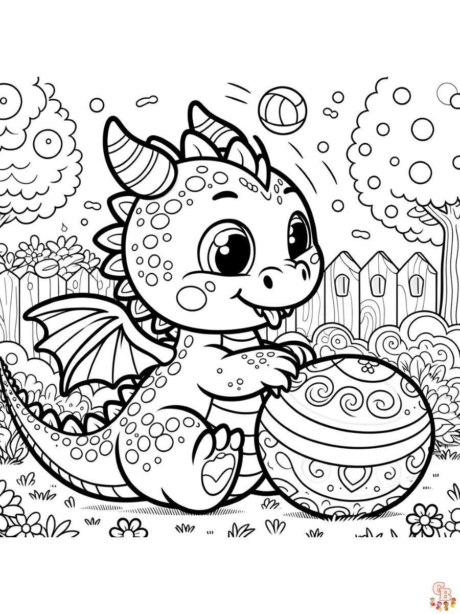 Printable cartoon dragon coloring pages