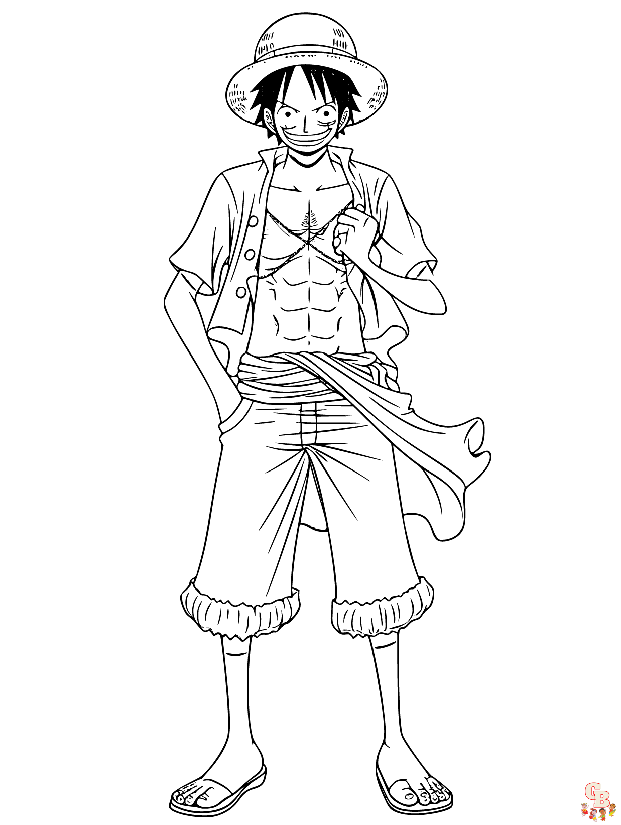 Printable luffy coloring sheets