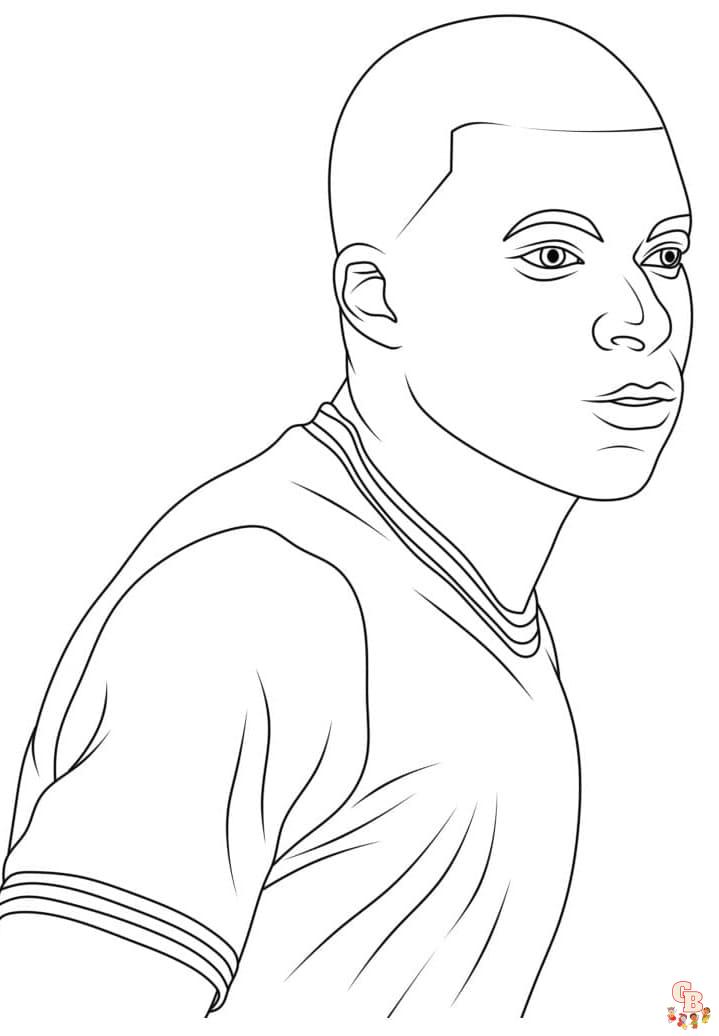 Printable mbappe coloring sheets