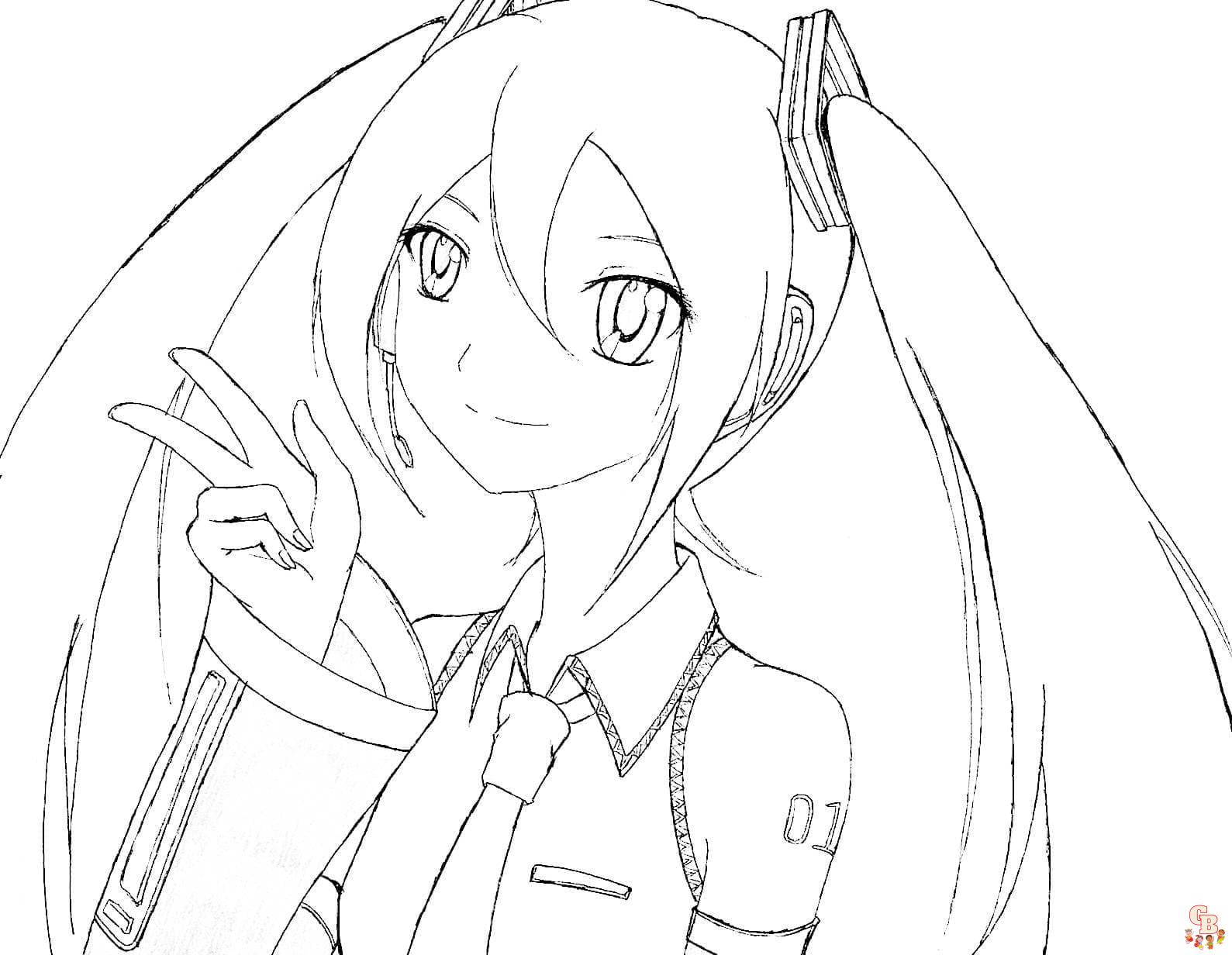 Printable miku coloring sheets