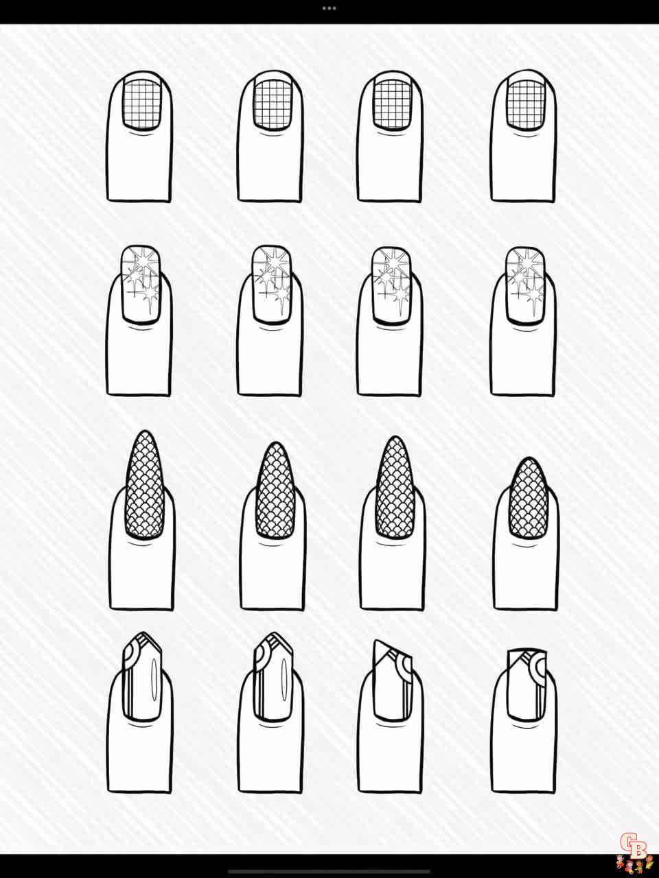 Printable nail coloring sheets