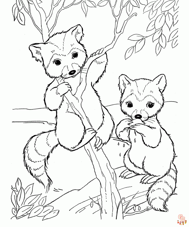 Printable racoon coloring sheets