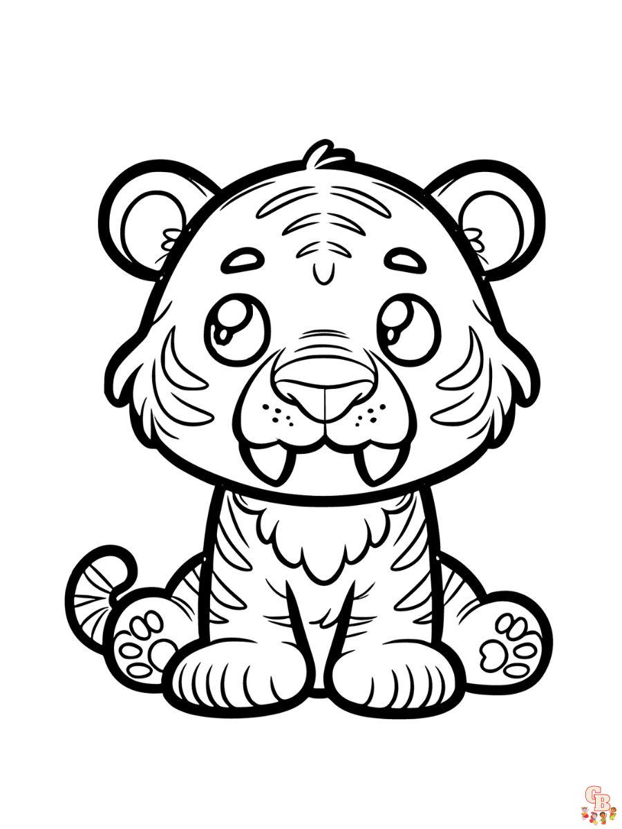 Printable saber tooth tiger coloring pages