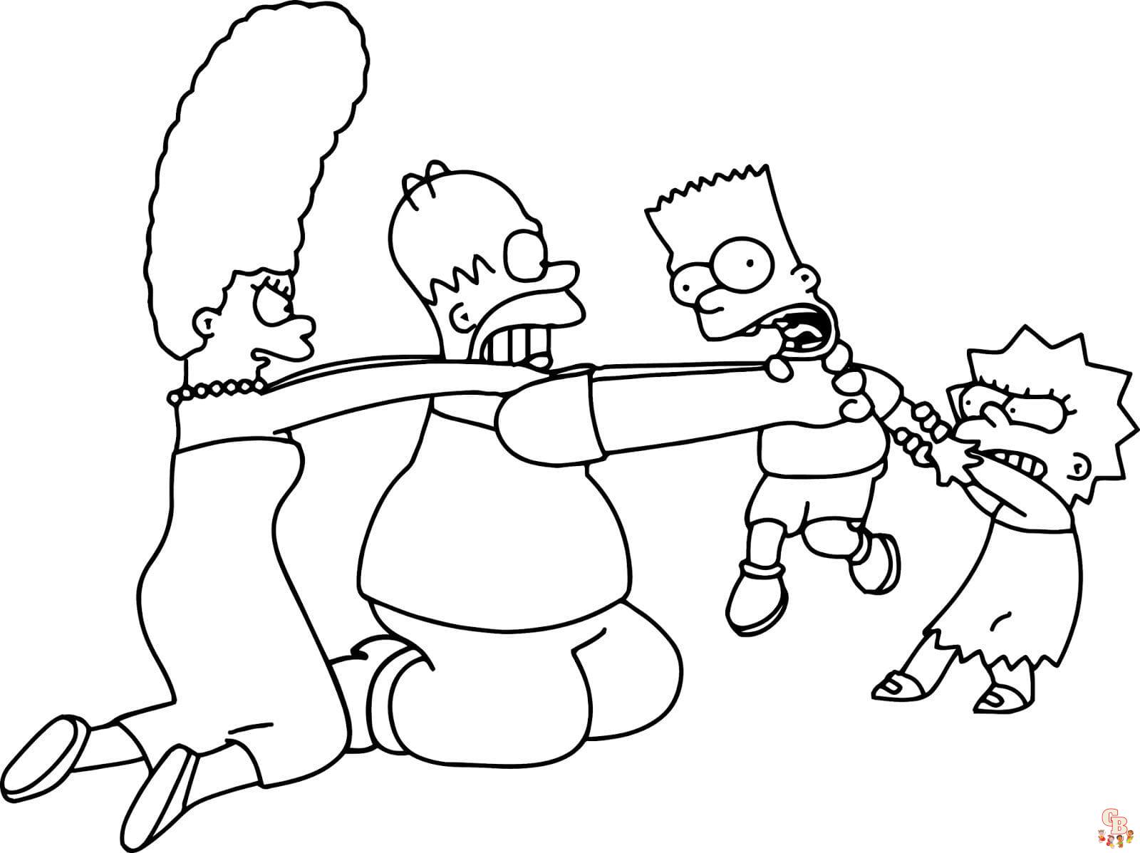 Printable the simpsons coloring sheets