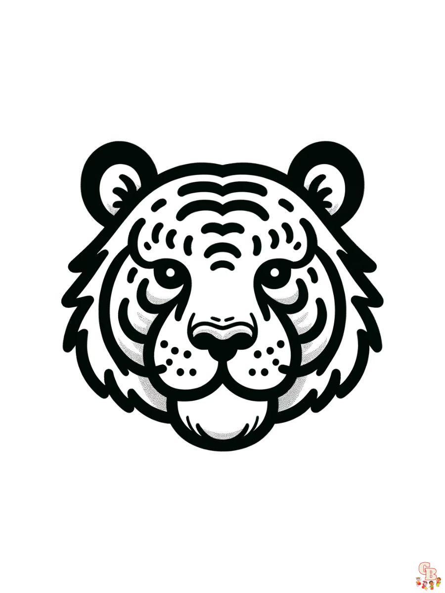 Printable tiger face coloring pages