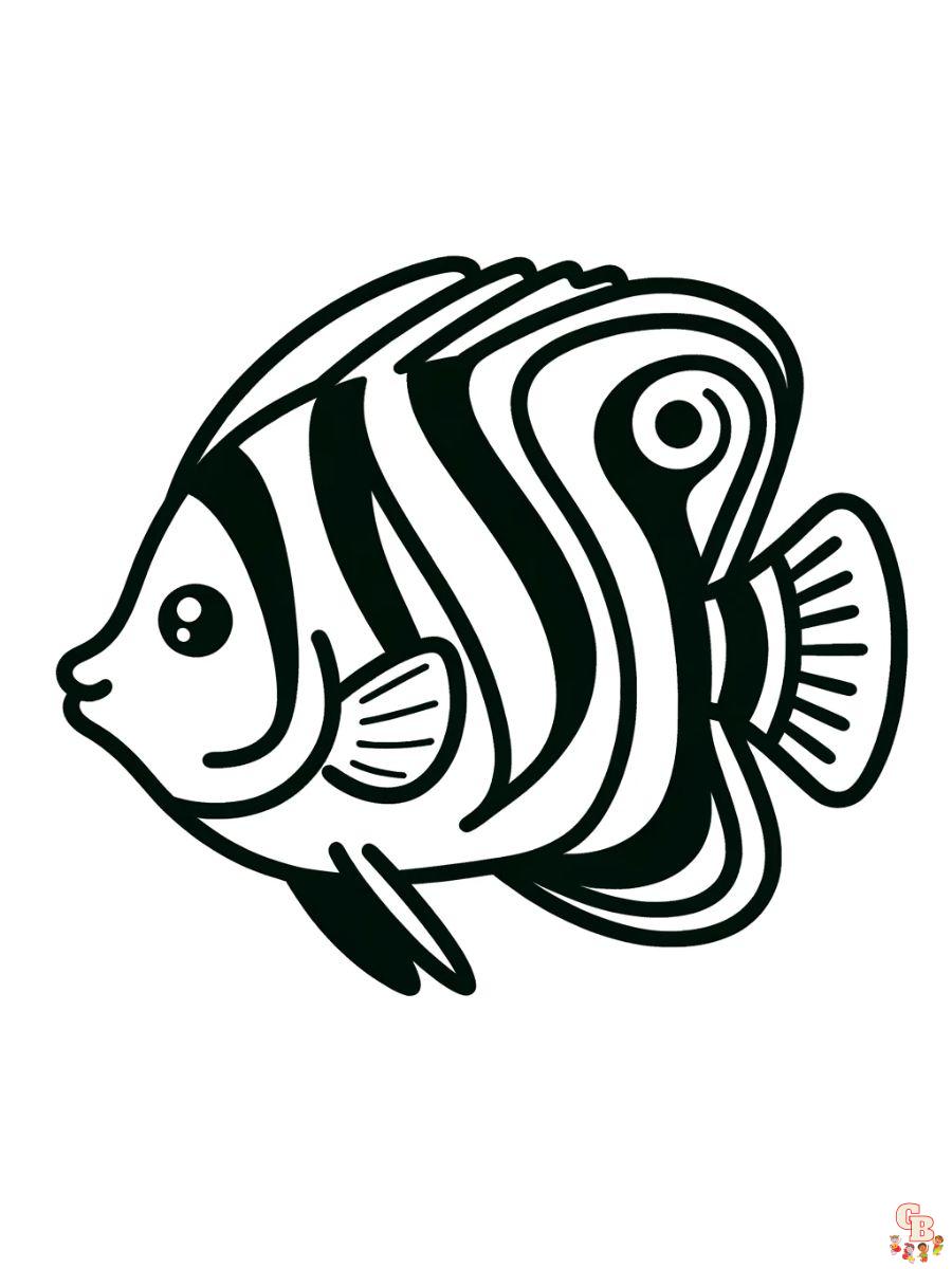 Queen Angelfish Coloring Page