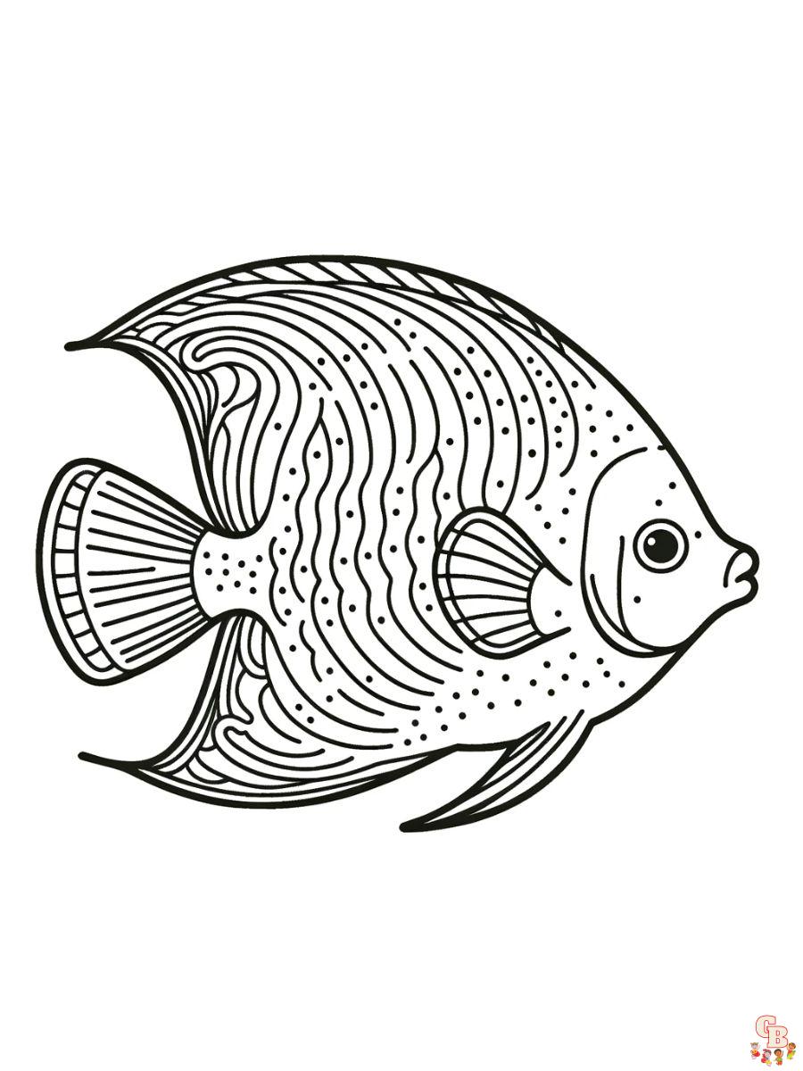 Queen Angelfish Coloring Pages free