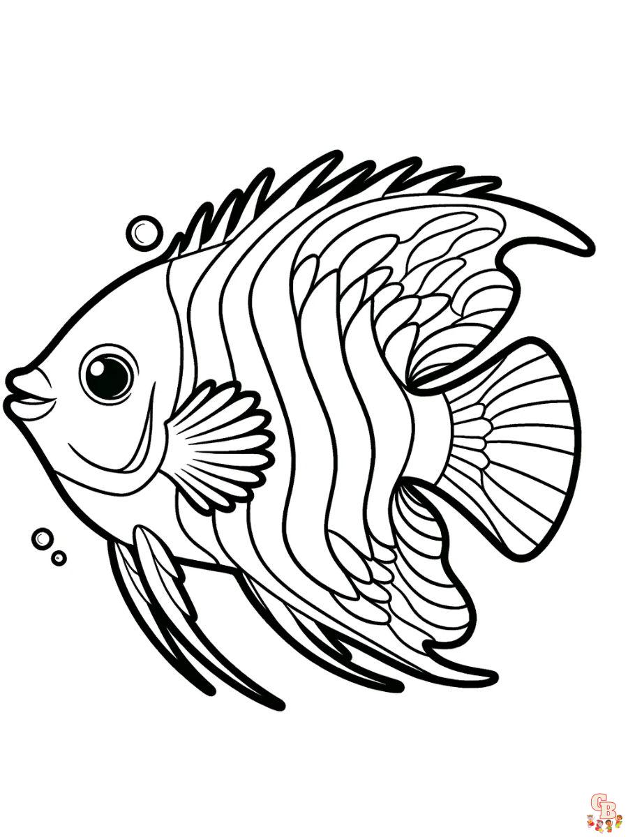 Queen Angelfish Coloring Pages printable