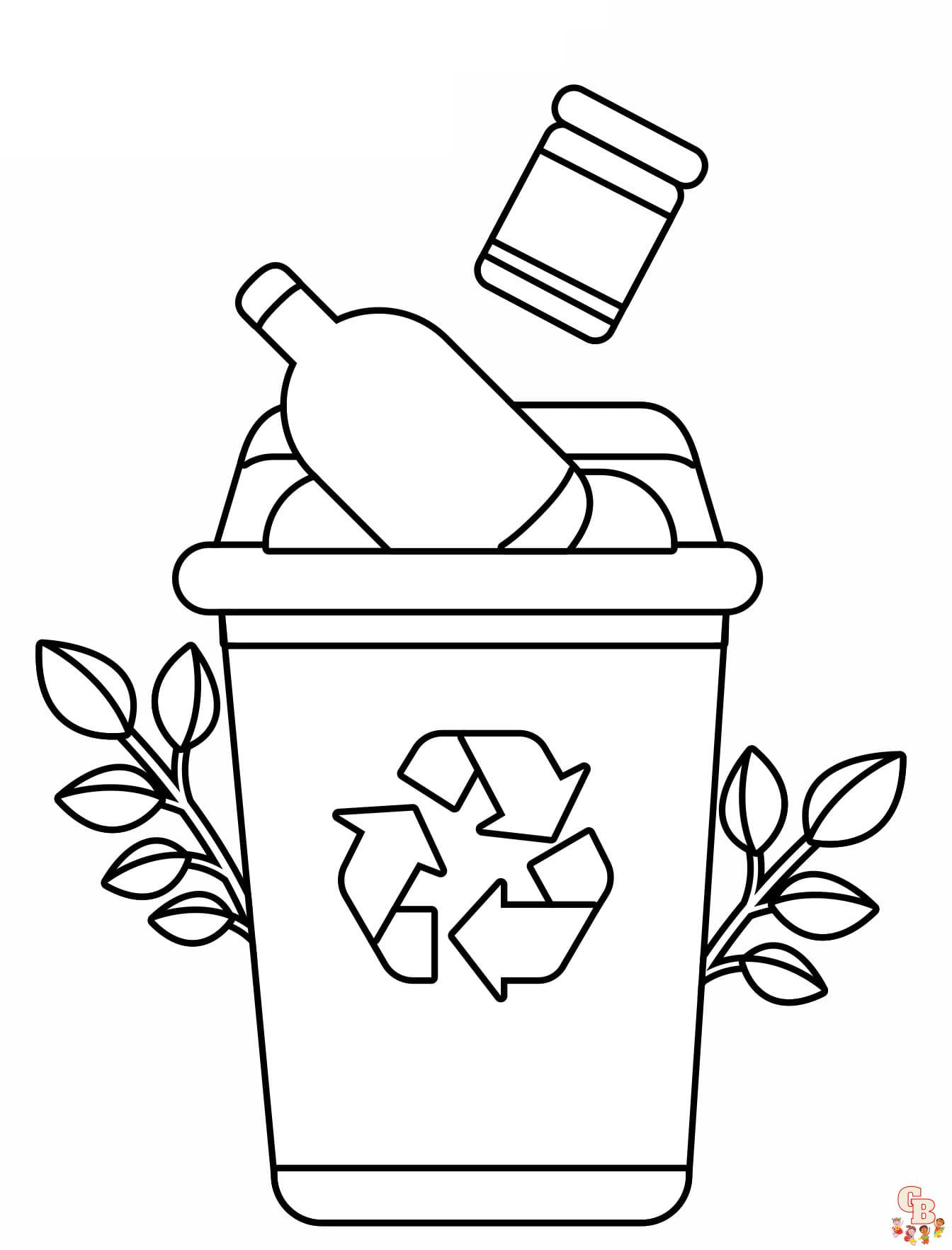 Recycling Coloring Sheets free