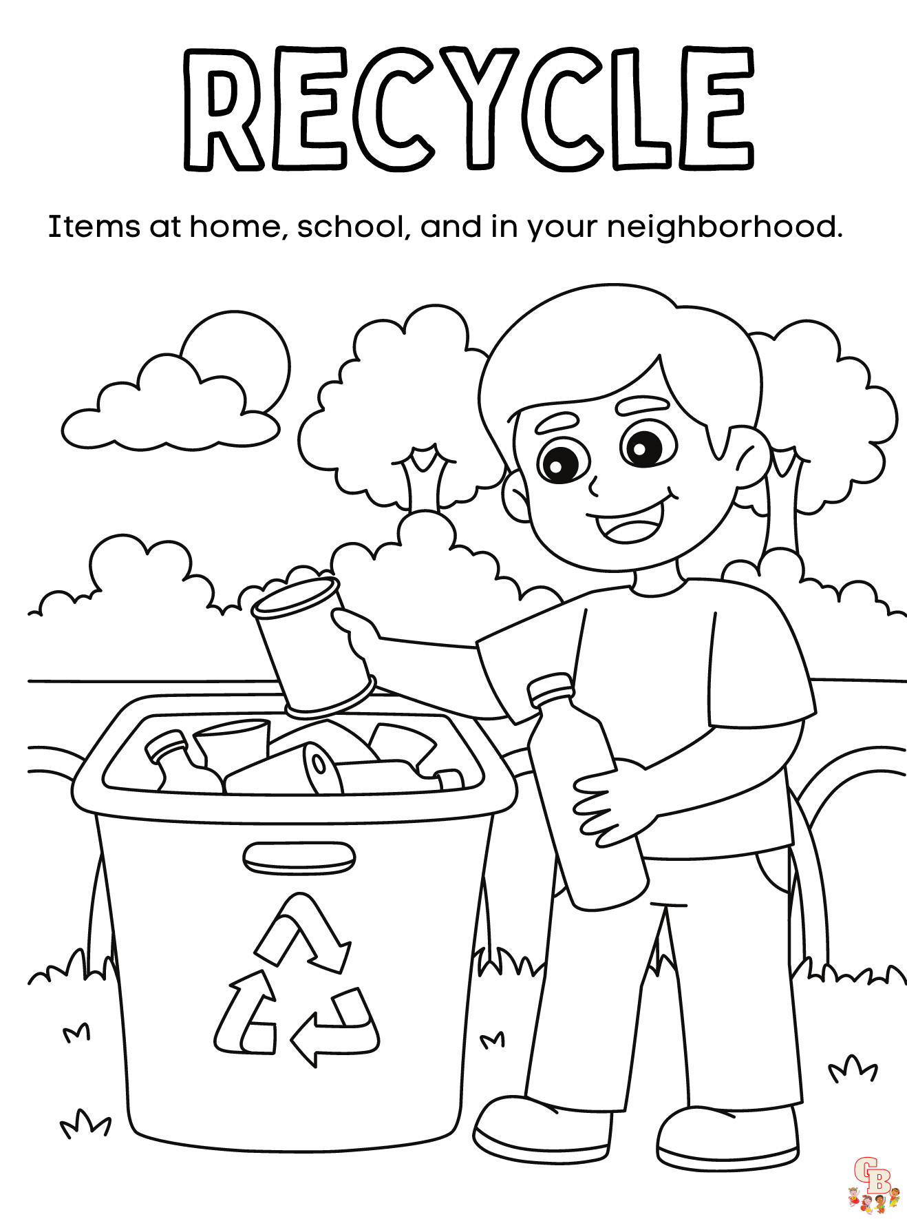 Recycling Coloring Sheets