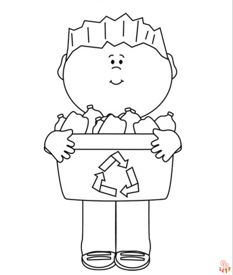 Recycling coloring pages printable free