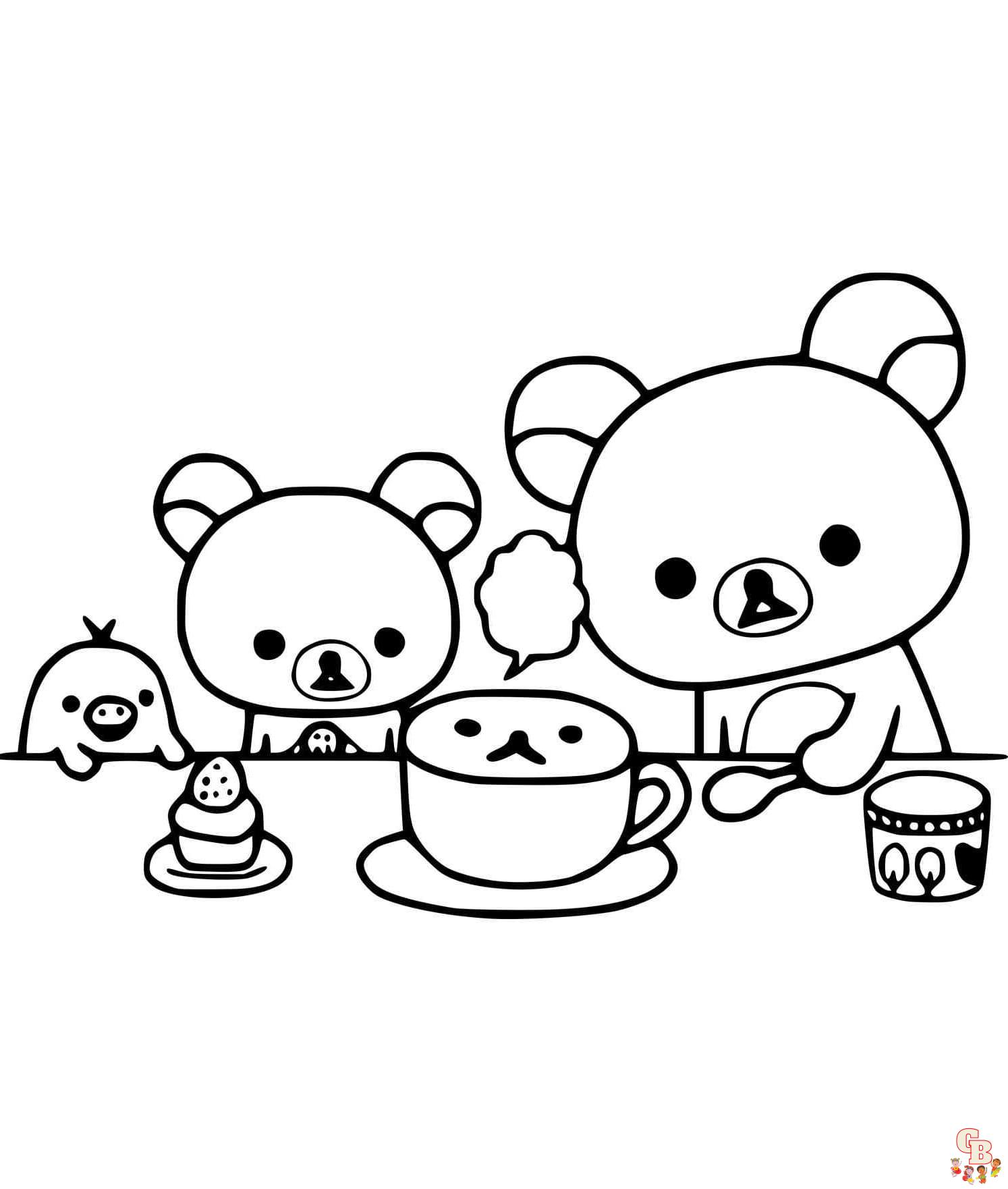 Rilakkuma coloring pages printable free