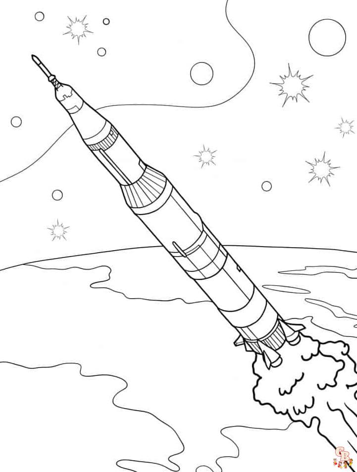 Rocket Coloring Sheets