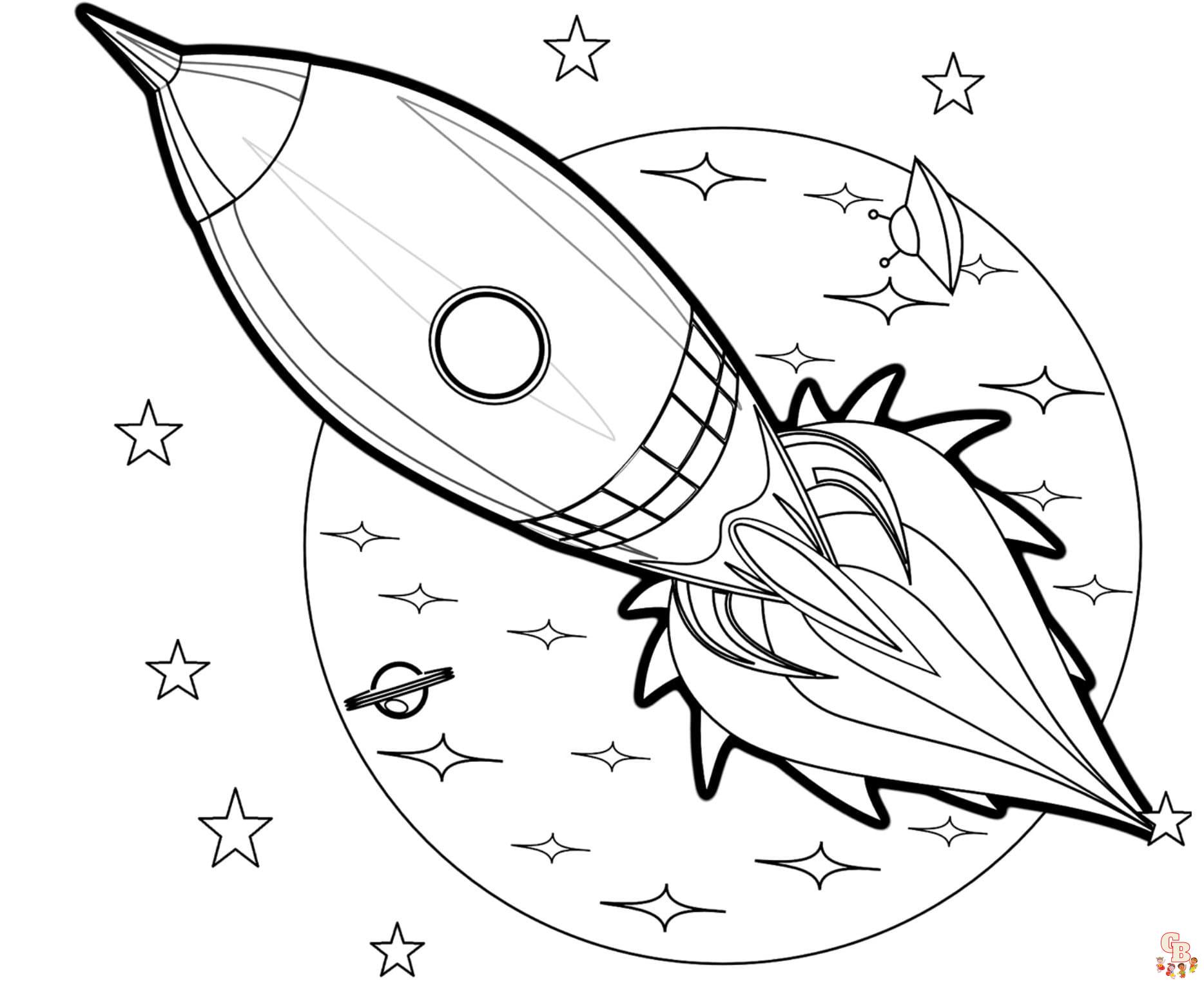 Rocket coloring sheets free