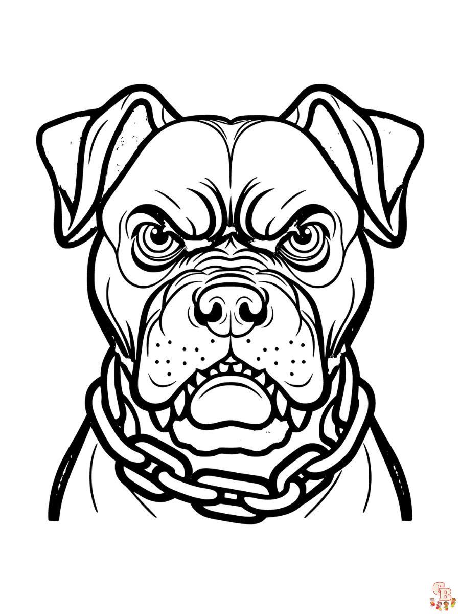 Scary Pitbull Coloring pages Free