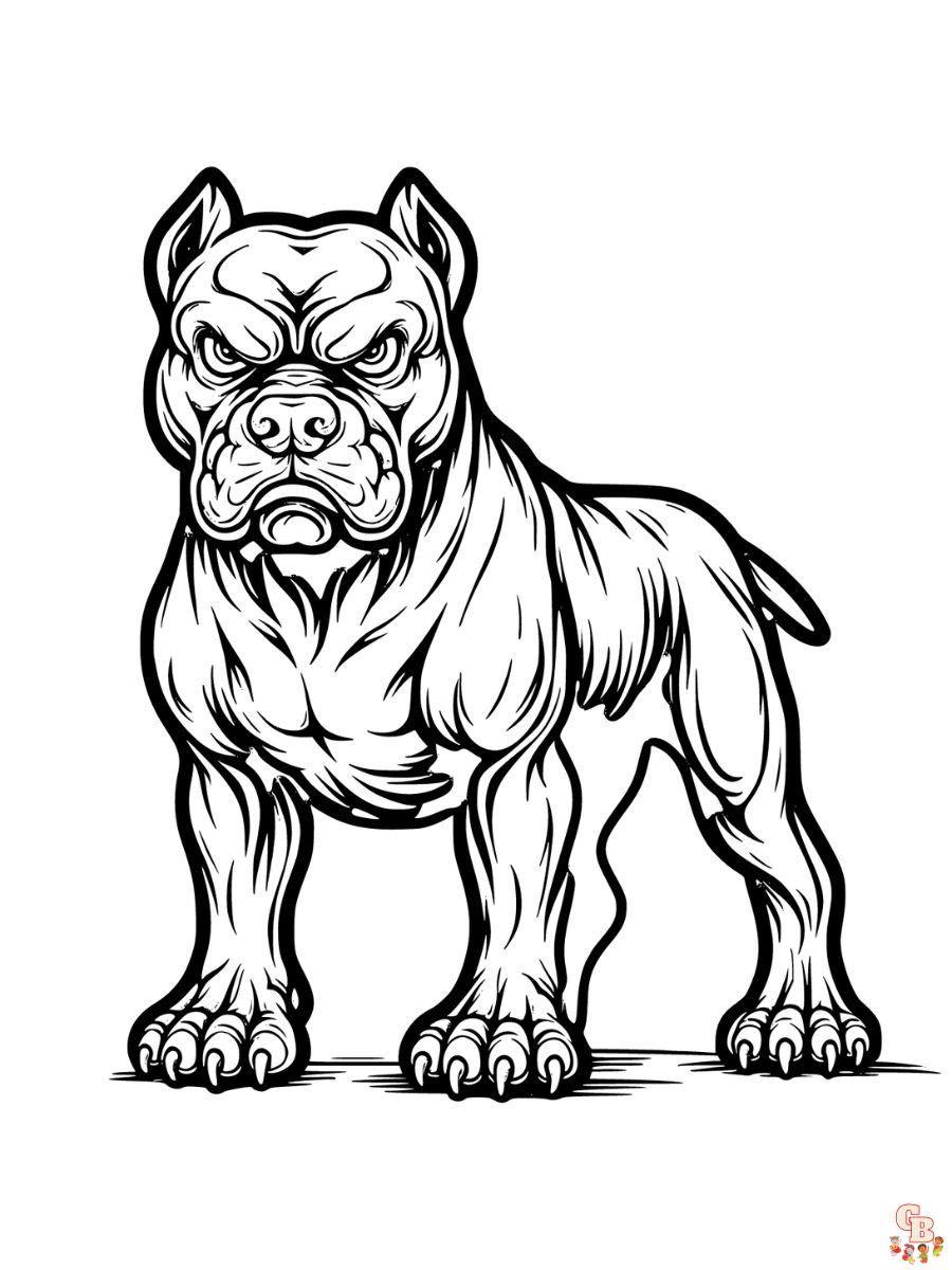 Scary Pitbull Coloring pages Printable