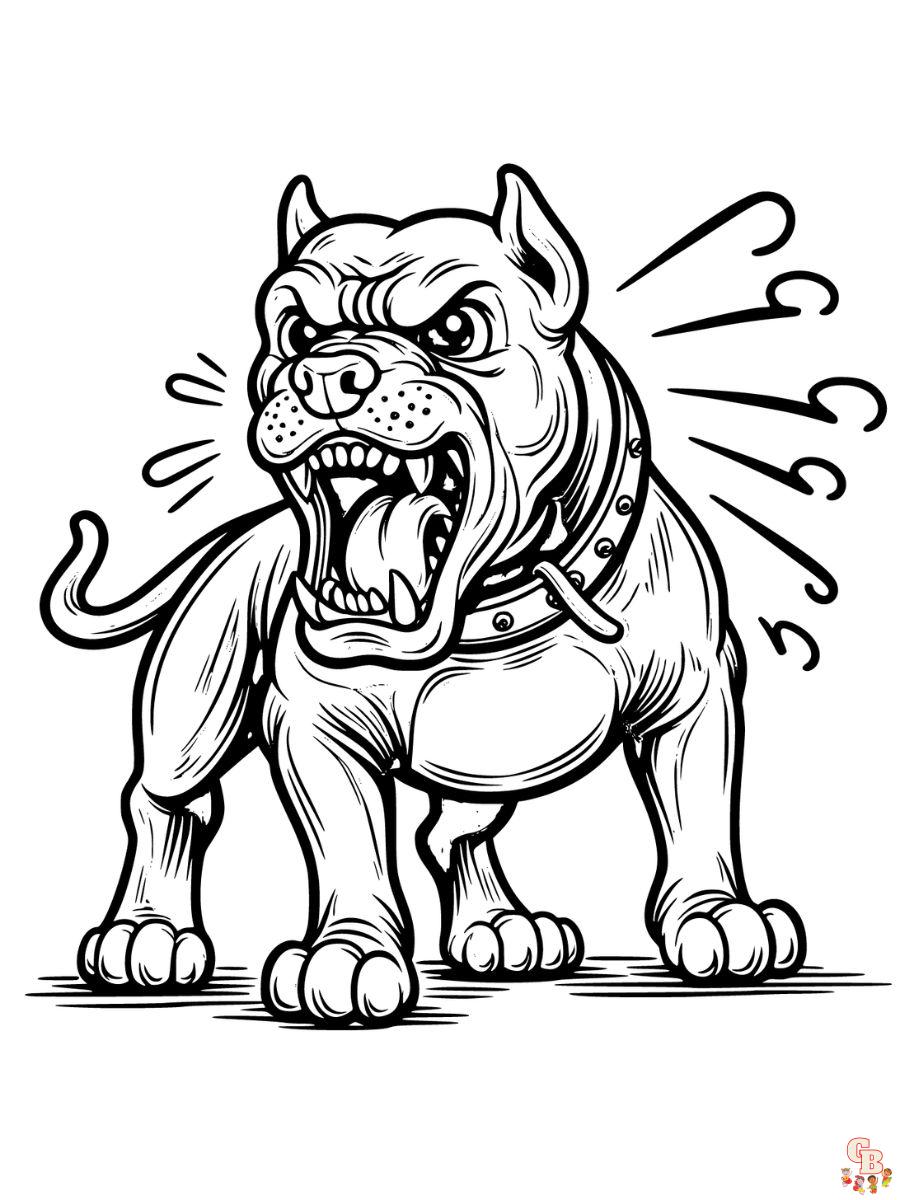 Scary Pitbull Coloring pages