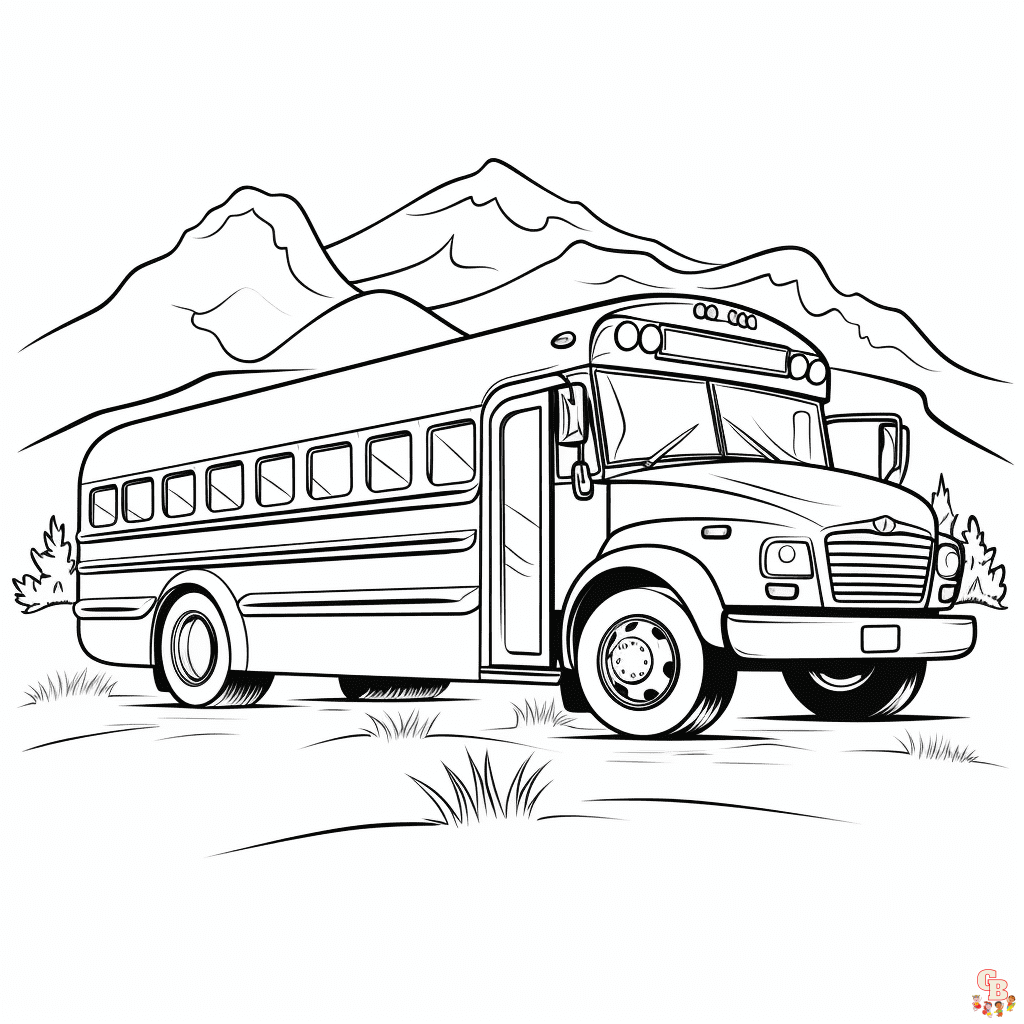 School bus coloring pages