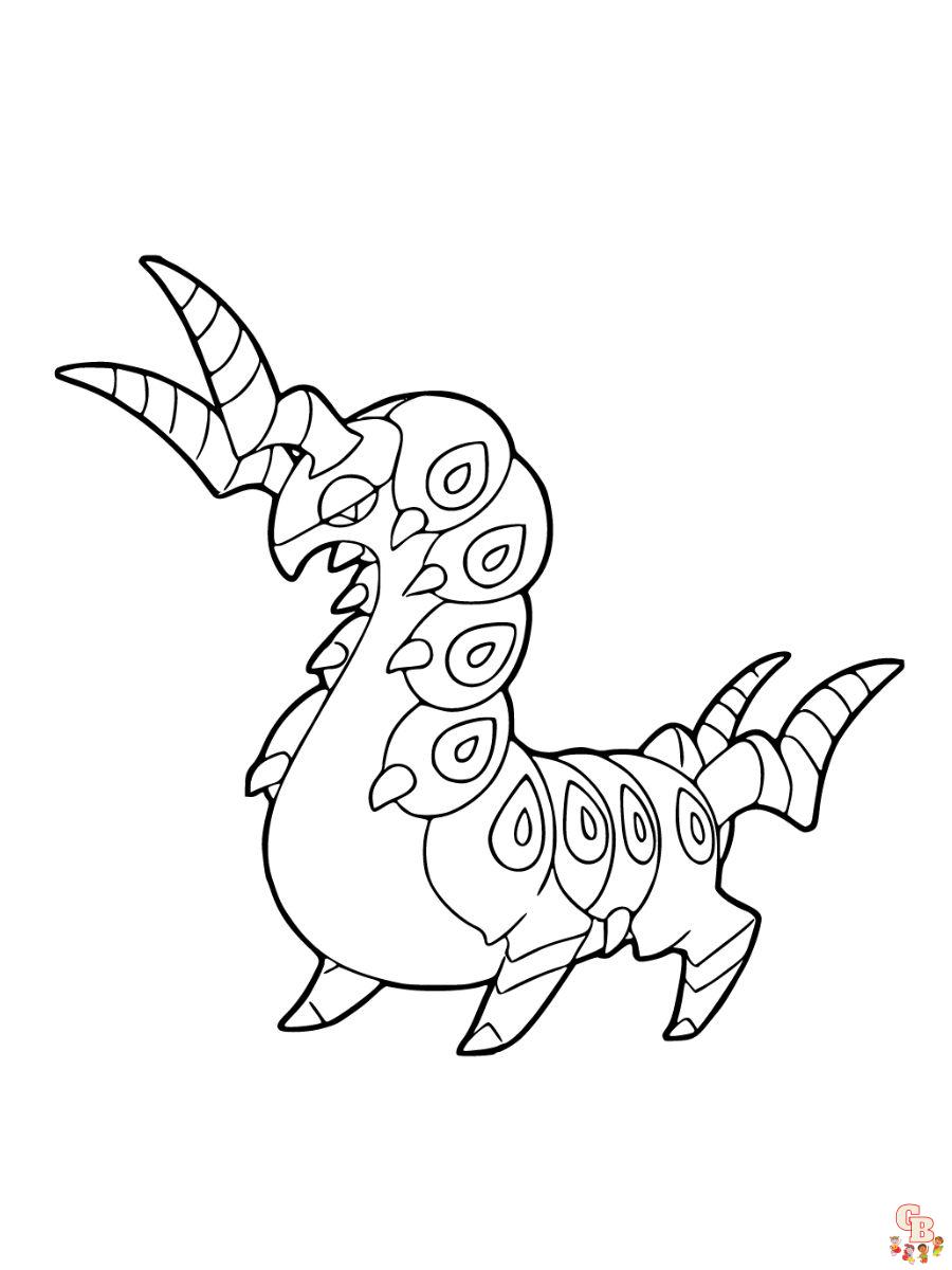 Scolipede coloring page