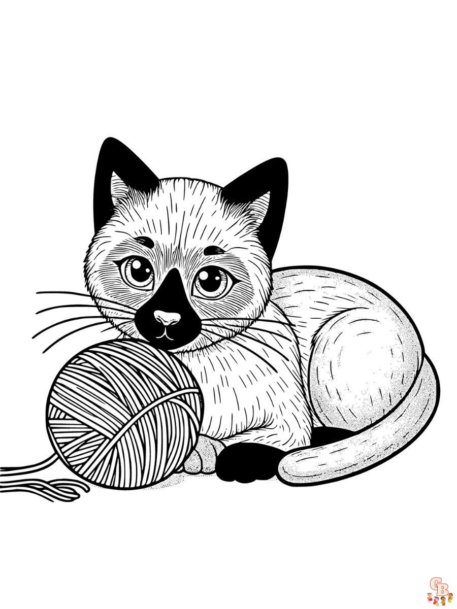 Siamese cat coloring page