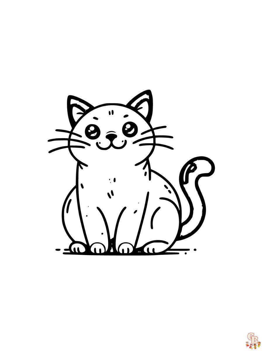 Siamese cat coloring pages easy