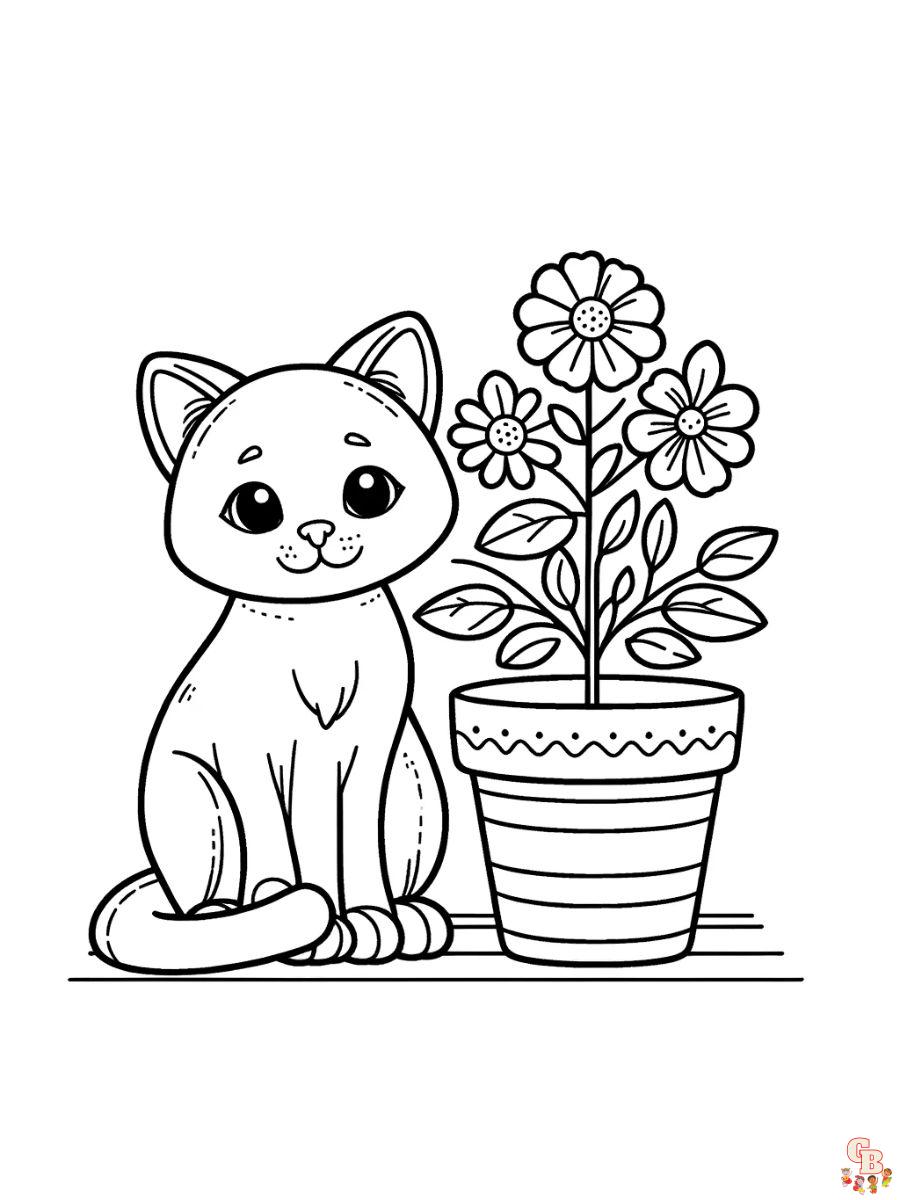 Siamese cat coloring pages for kids