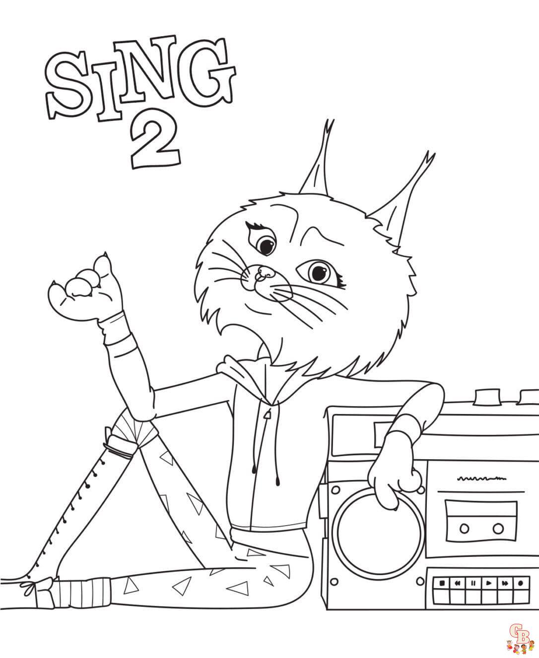 Sing 2 coloring pages Printable