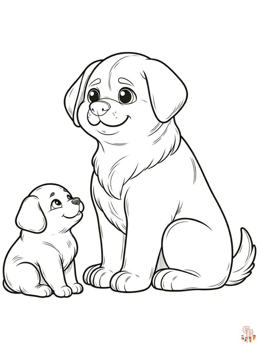 Small Dog and Big Dog coloring pages free