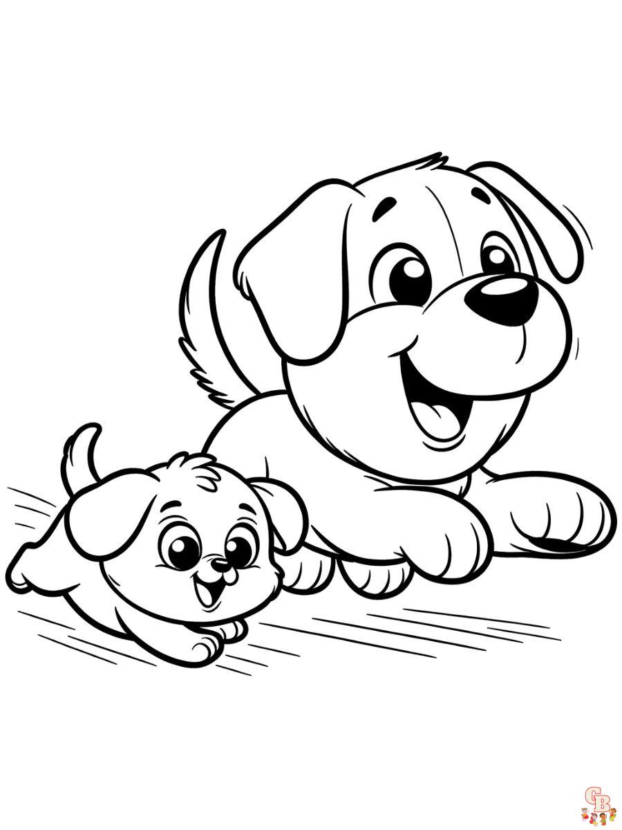 Small Dog and Big Dog coloring pages printable