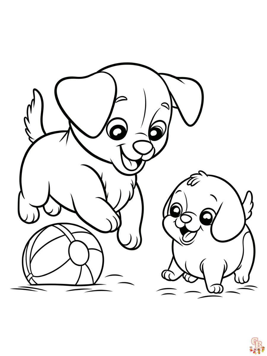 Small Dog and Big Dog coloring pages