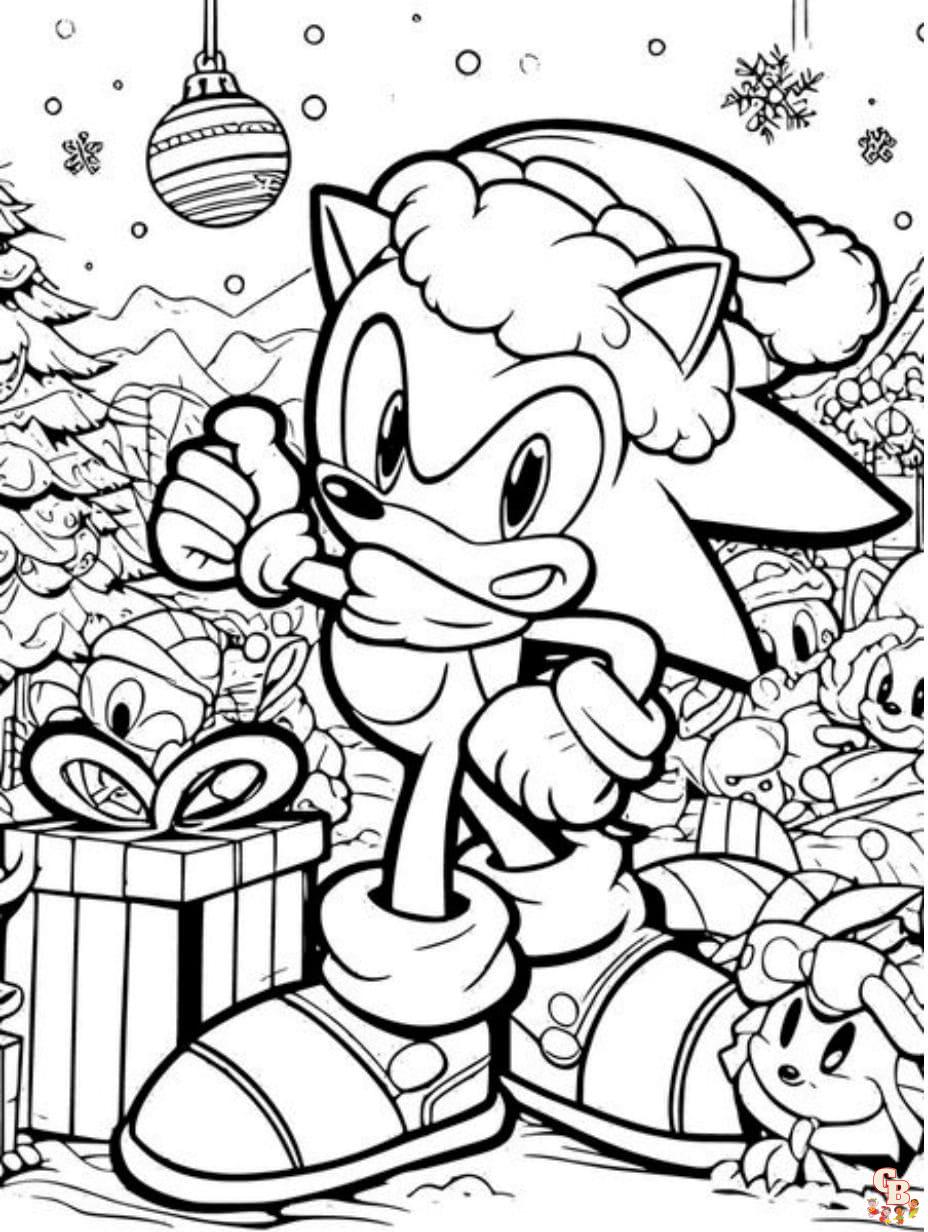 Sonic Christmas Coloring Pages