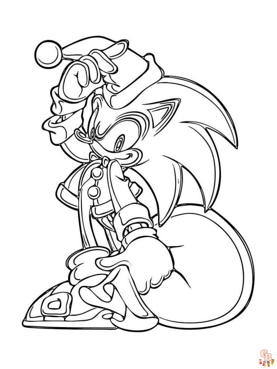 Sonic Santa Coloring Pages