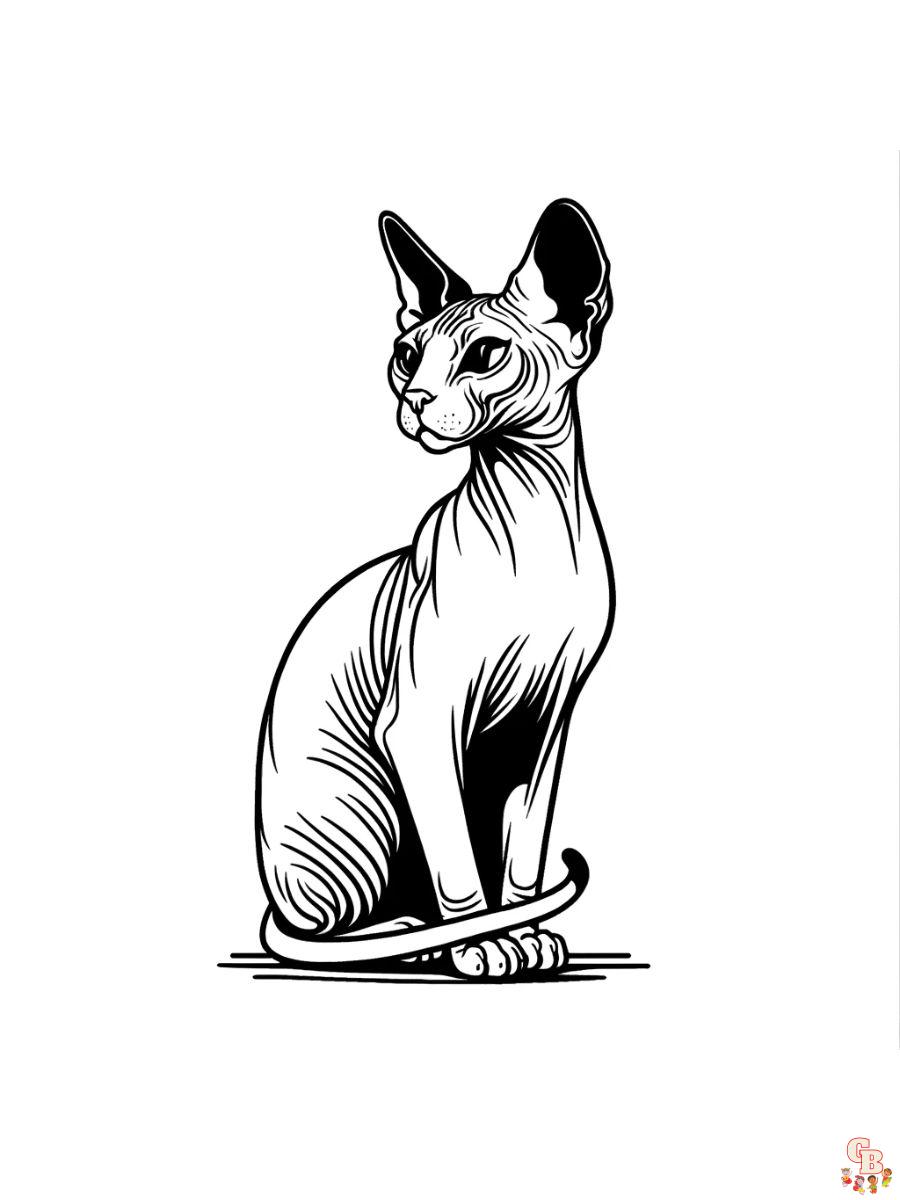 Sphynx cat coloring pages free