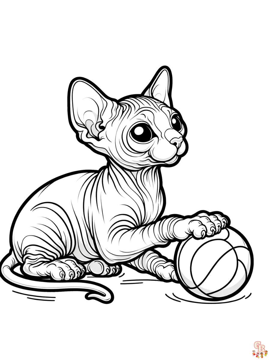 Sphynx cat coloring pages printable