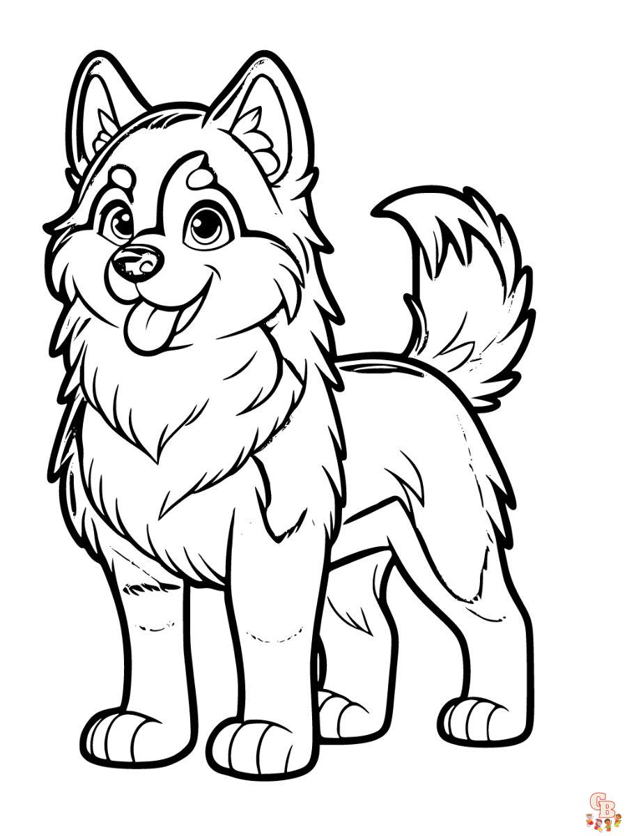 Standing Siberian Husky Coloring pages