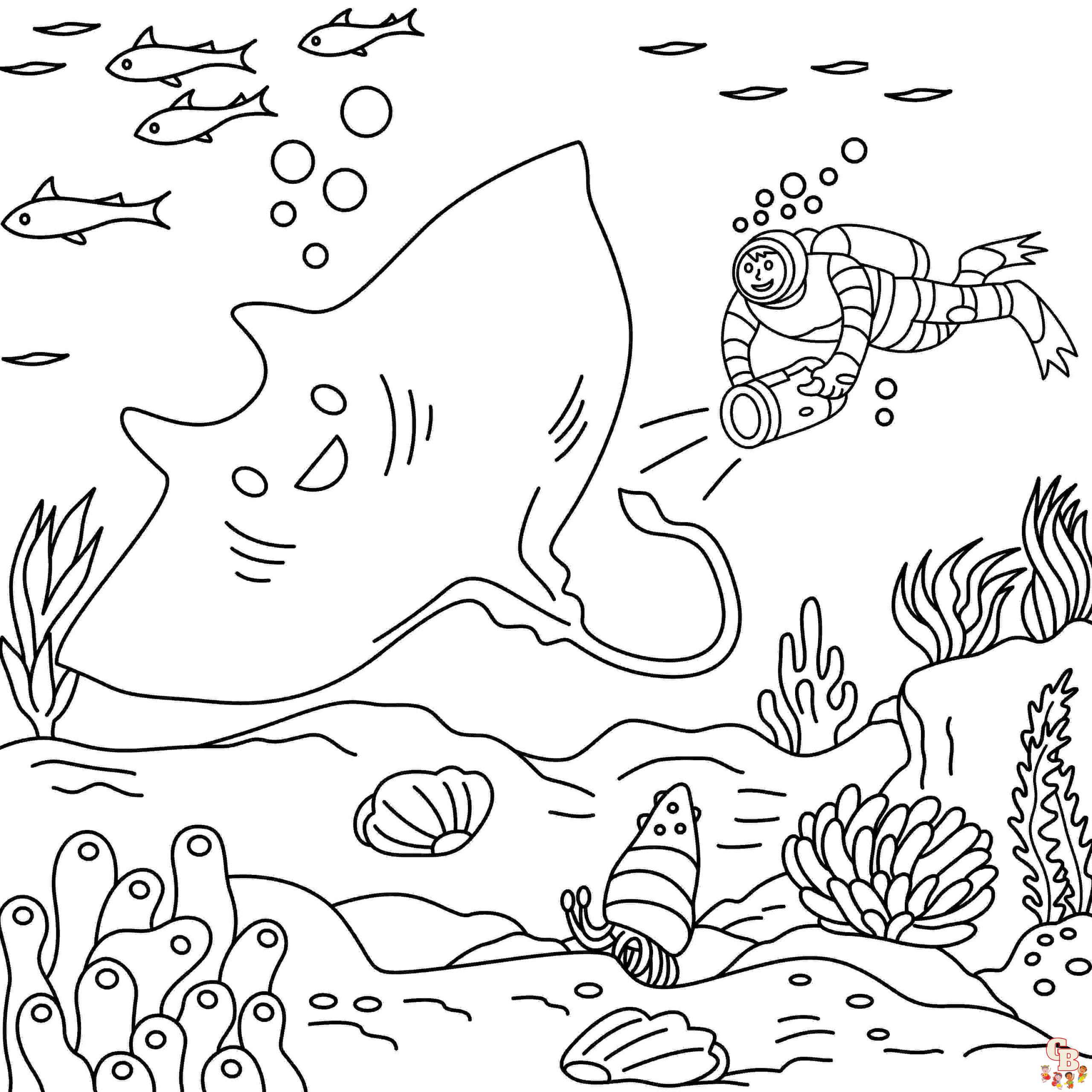 Stingray coloring pages to print