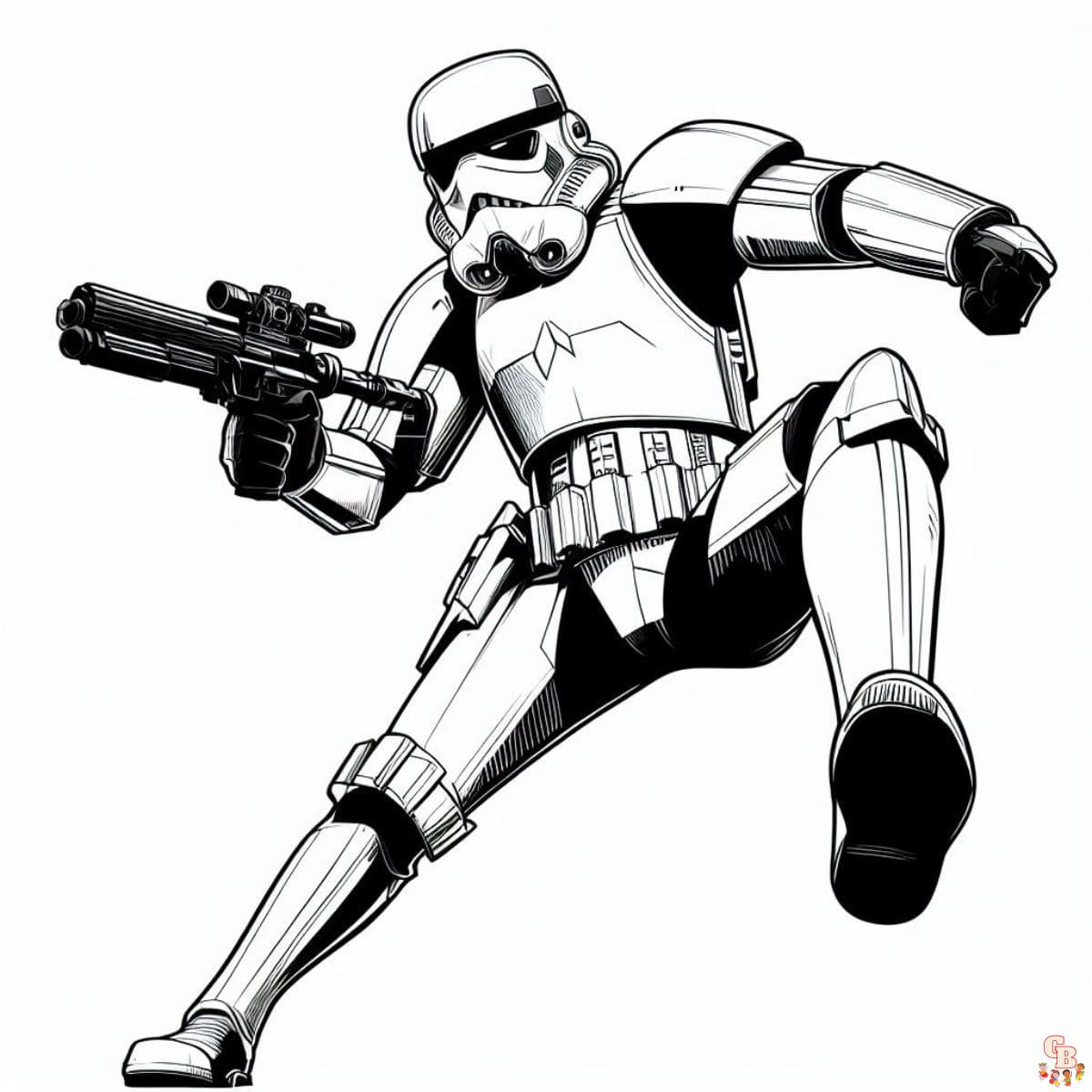 Stormtrooper Jumping with Gun