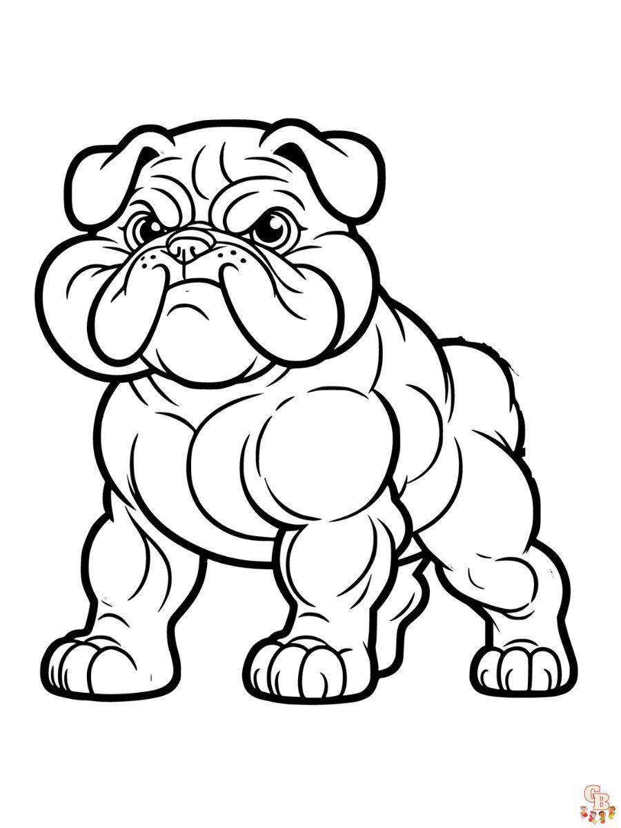 Strong Bulldog coloring page