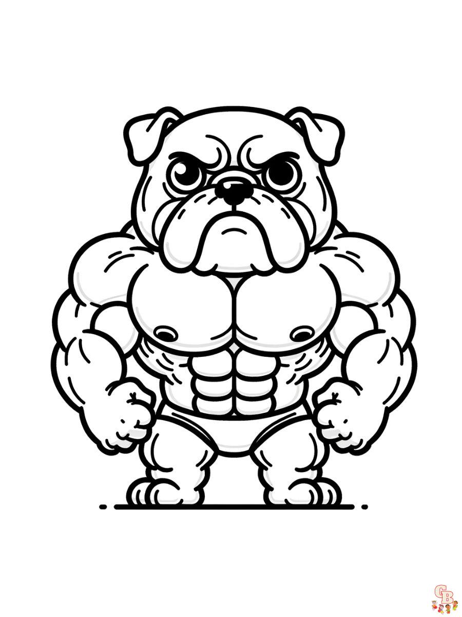 Strong Bulldog coloring pages printable