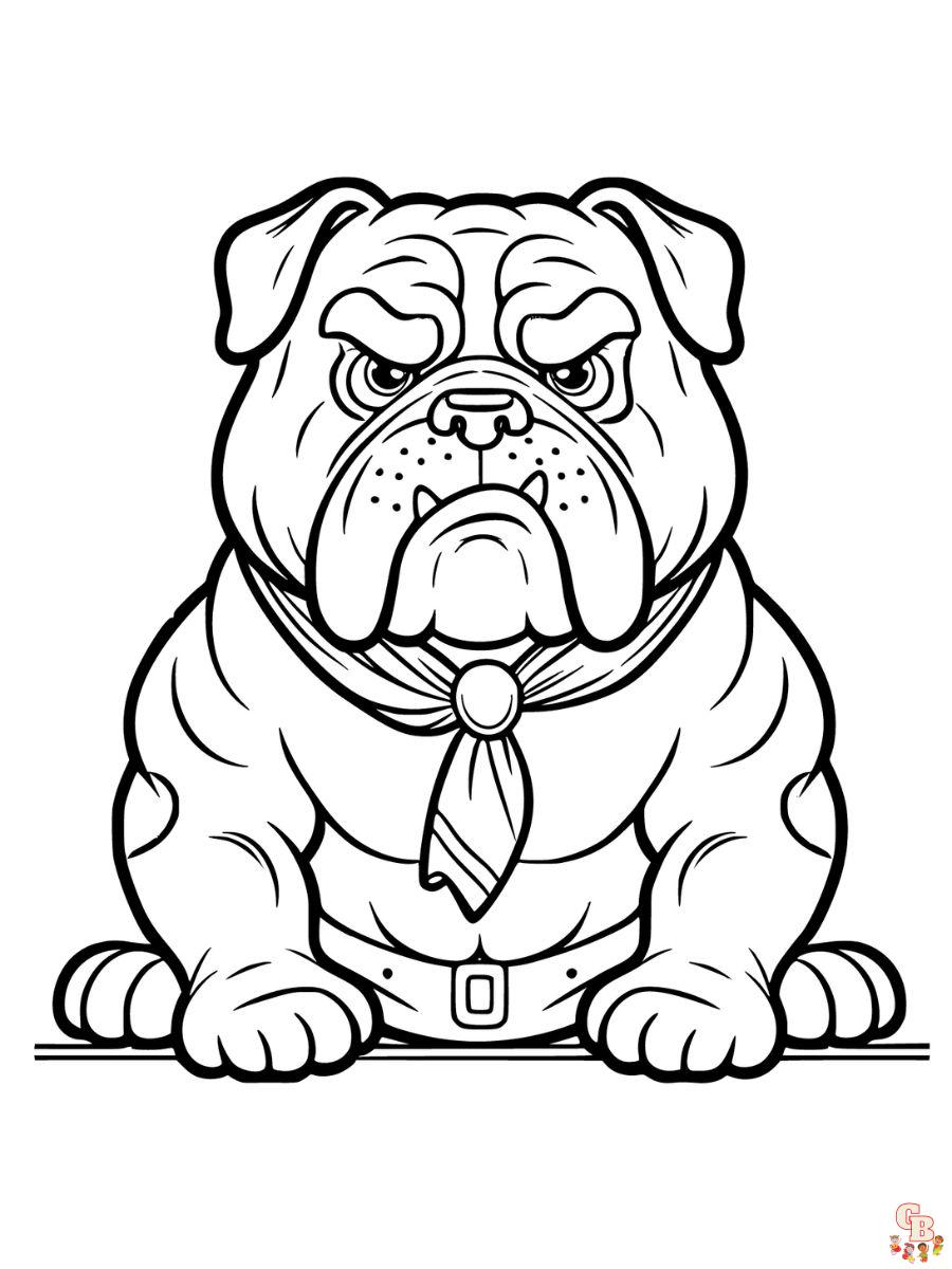 Strong Bulldog coloring pages