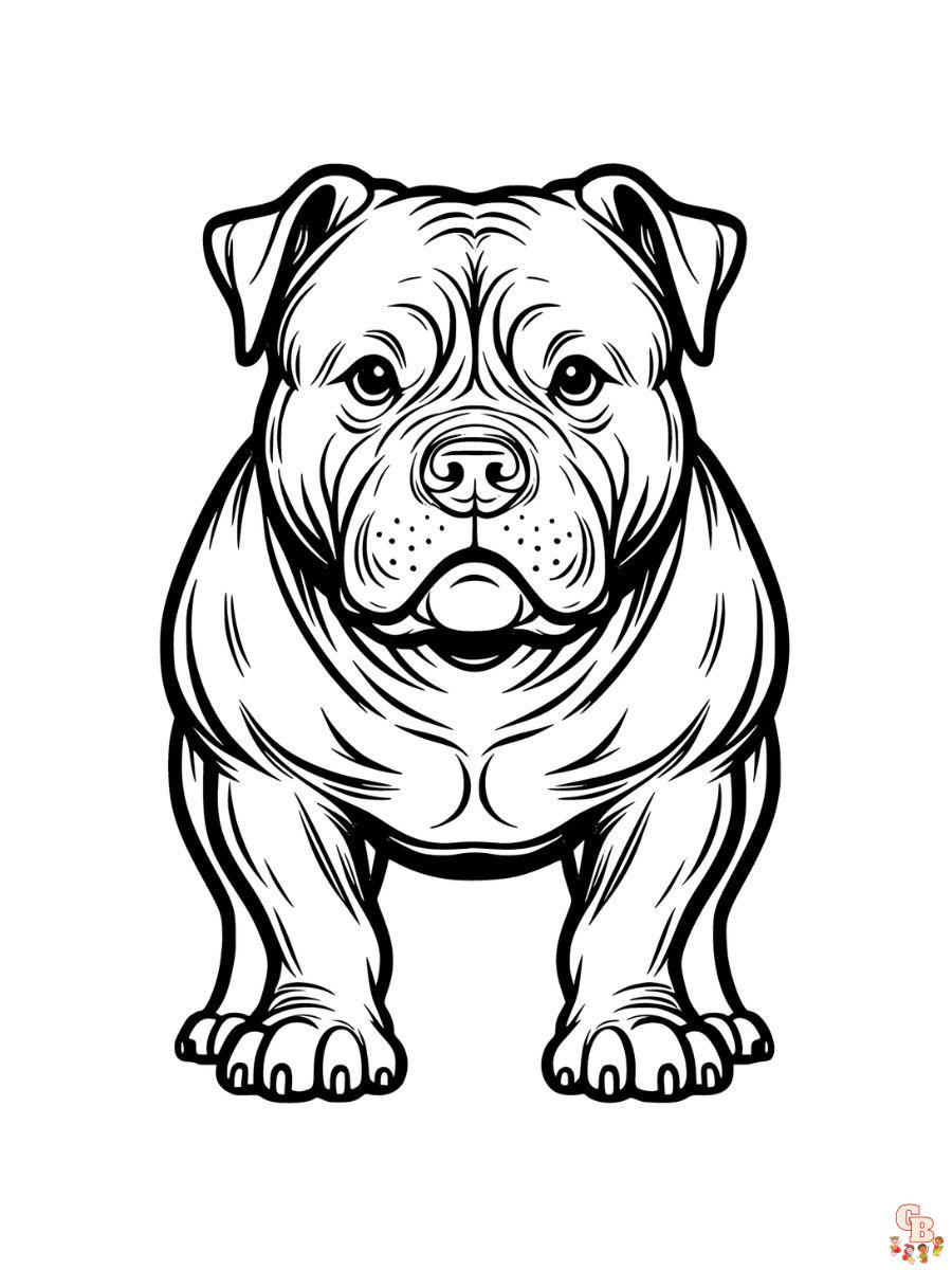 Strong Pitbull Coloring Pages printable