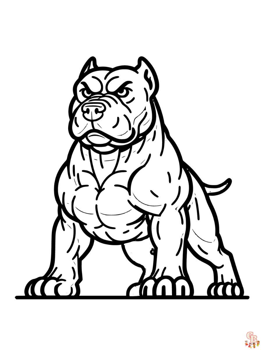 Strong Pitbull Coloring Pages