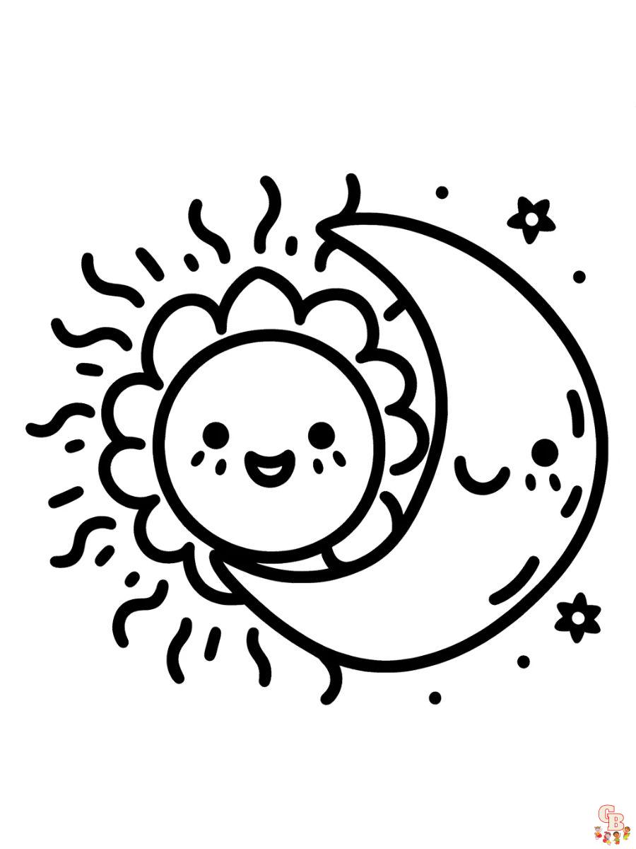 Sun and Moon Coloring Pages