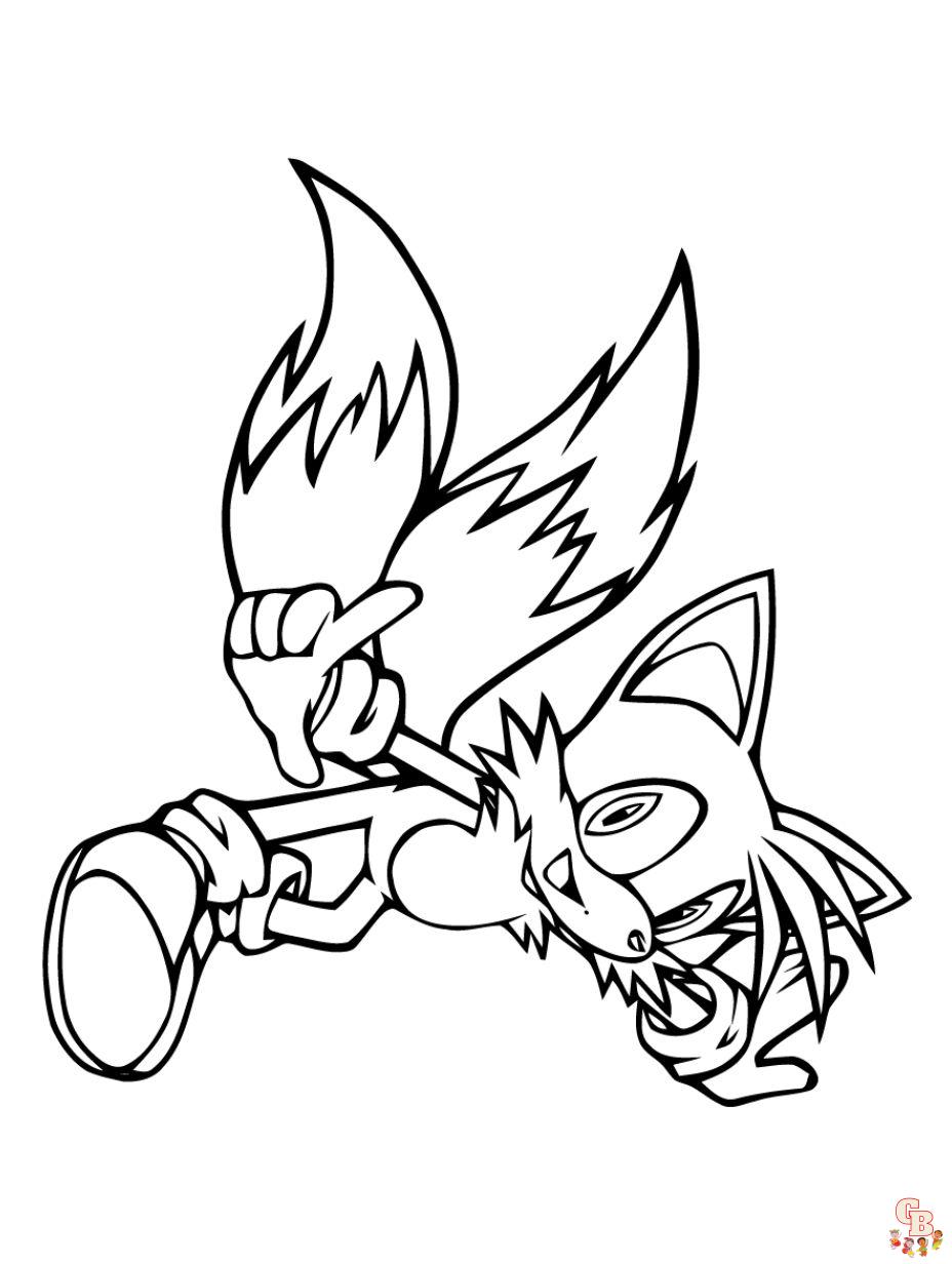 Tails Smiling Coloring Pages