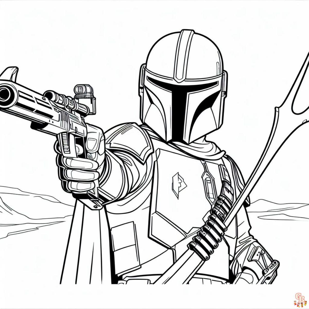 The Mandalorian holding Gun